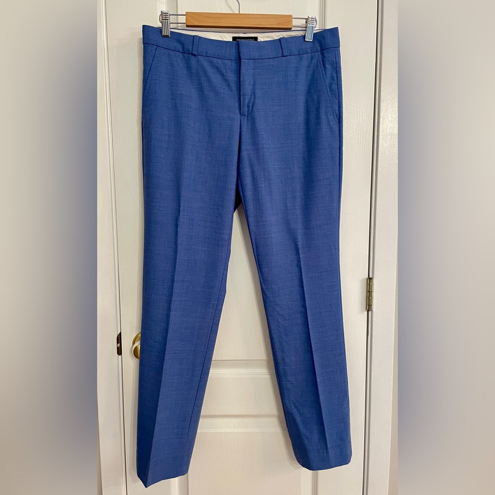 Banana Republic Women's Light Wool Blue Straight Leg Pants